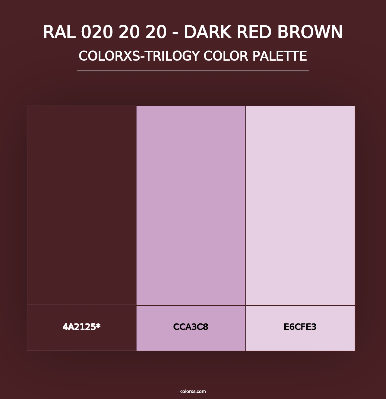 RAL 020 20 20 - Dark Red Brown - Colorxs Trilogy Palette