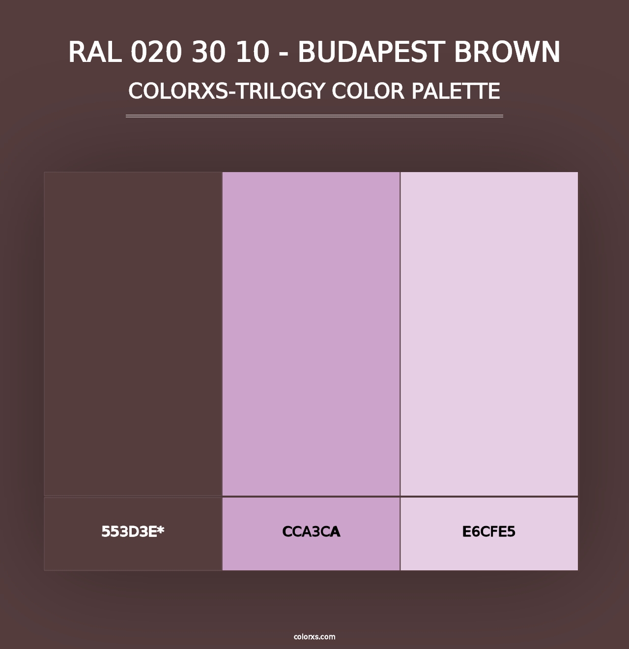 RAL 020 30 10 - Budapest Brown - Colorxs Trilogy Palette