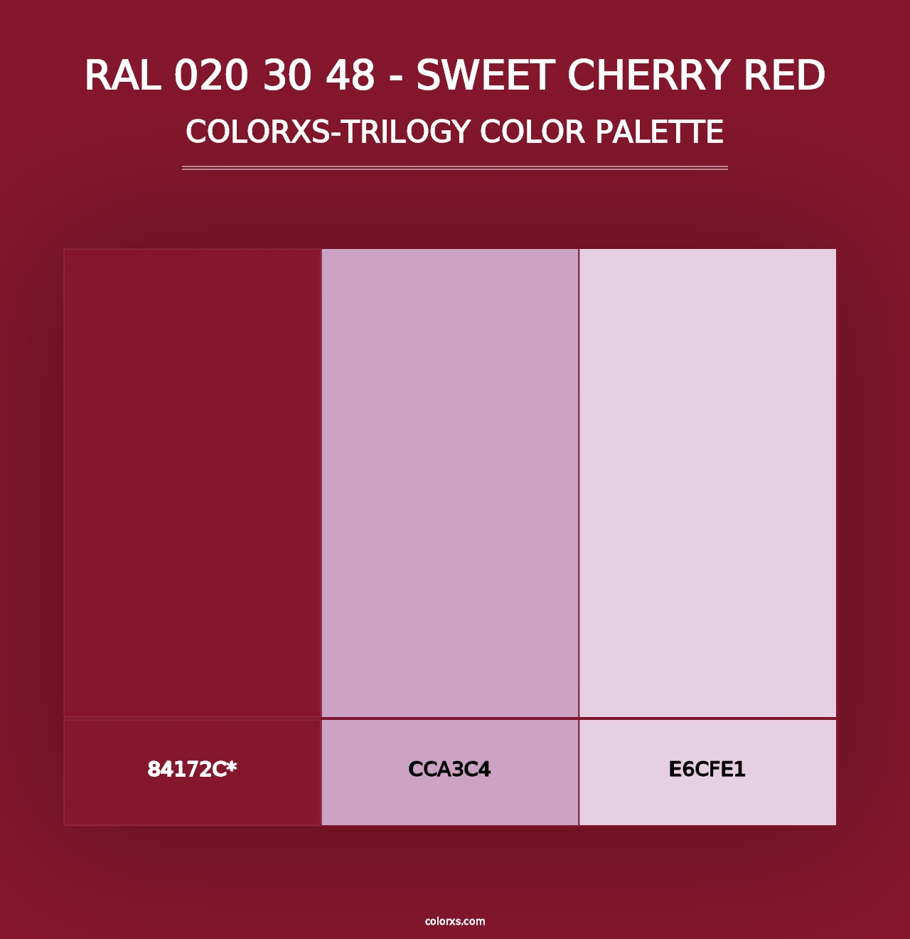 RAL 020 30 48 - Sweet Cherry Red - Colorxs Trilogy Palette