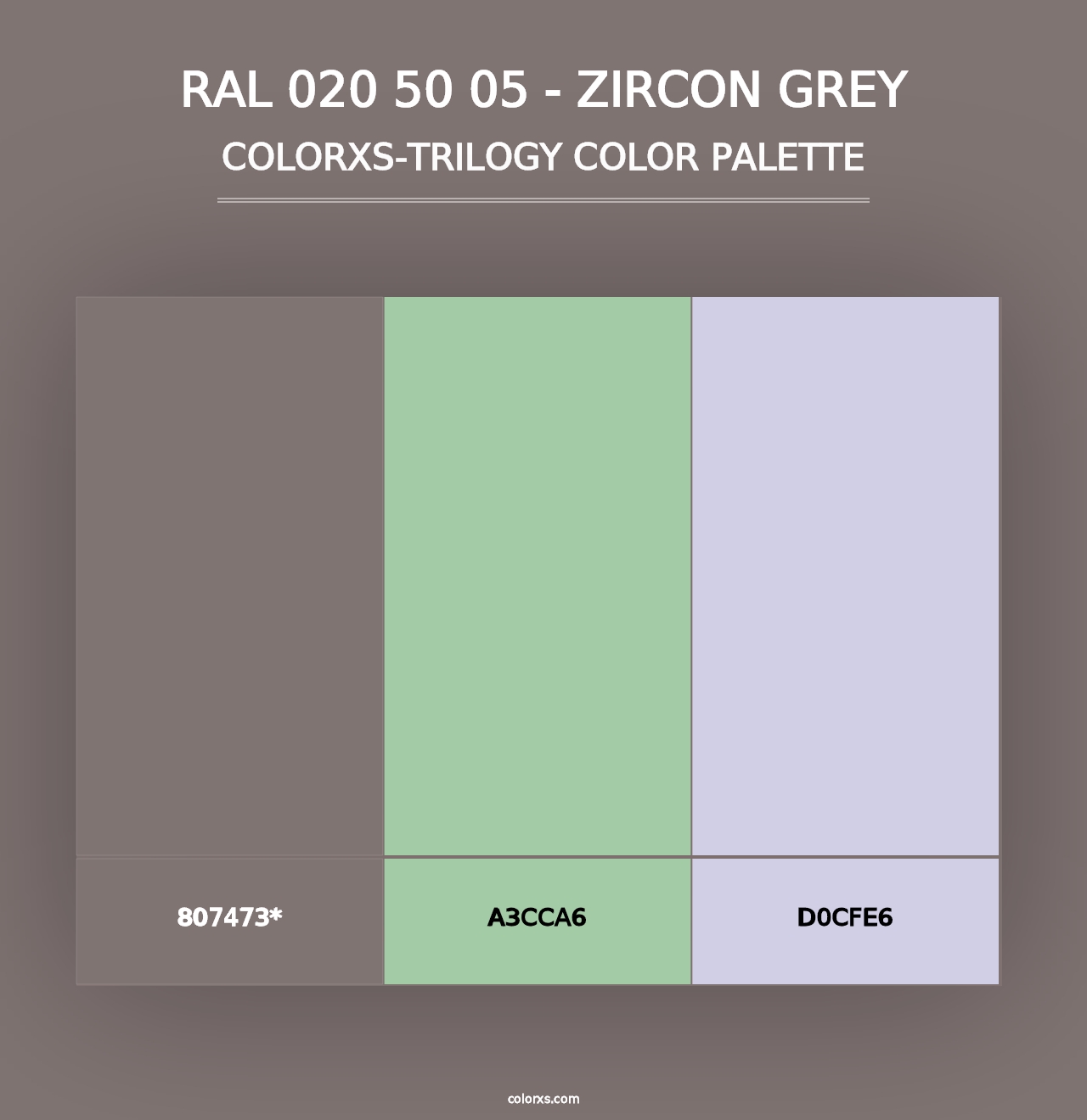 RAL 020 50 05 - Zircon Grey - Colorxs Trilogy Palette