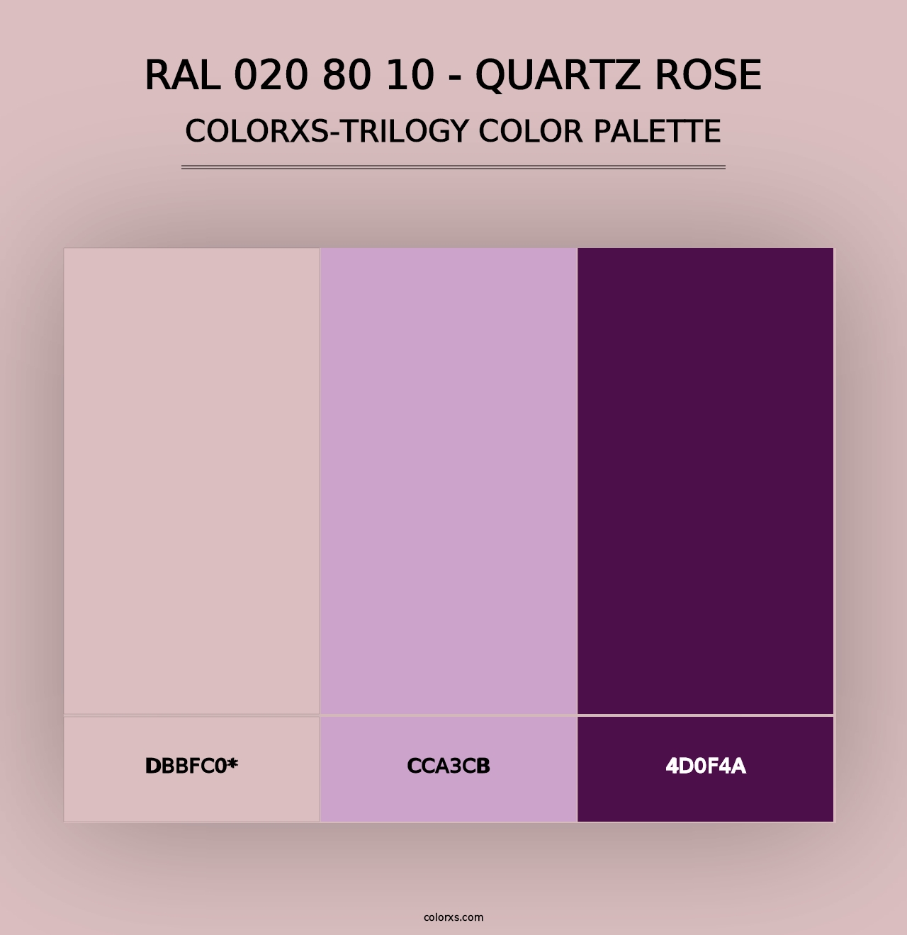 RAL 020 80 10 - Quartz Rose - Colorxs Trilogy Palette