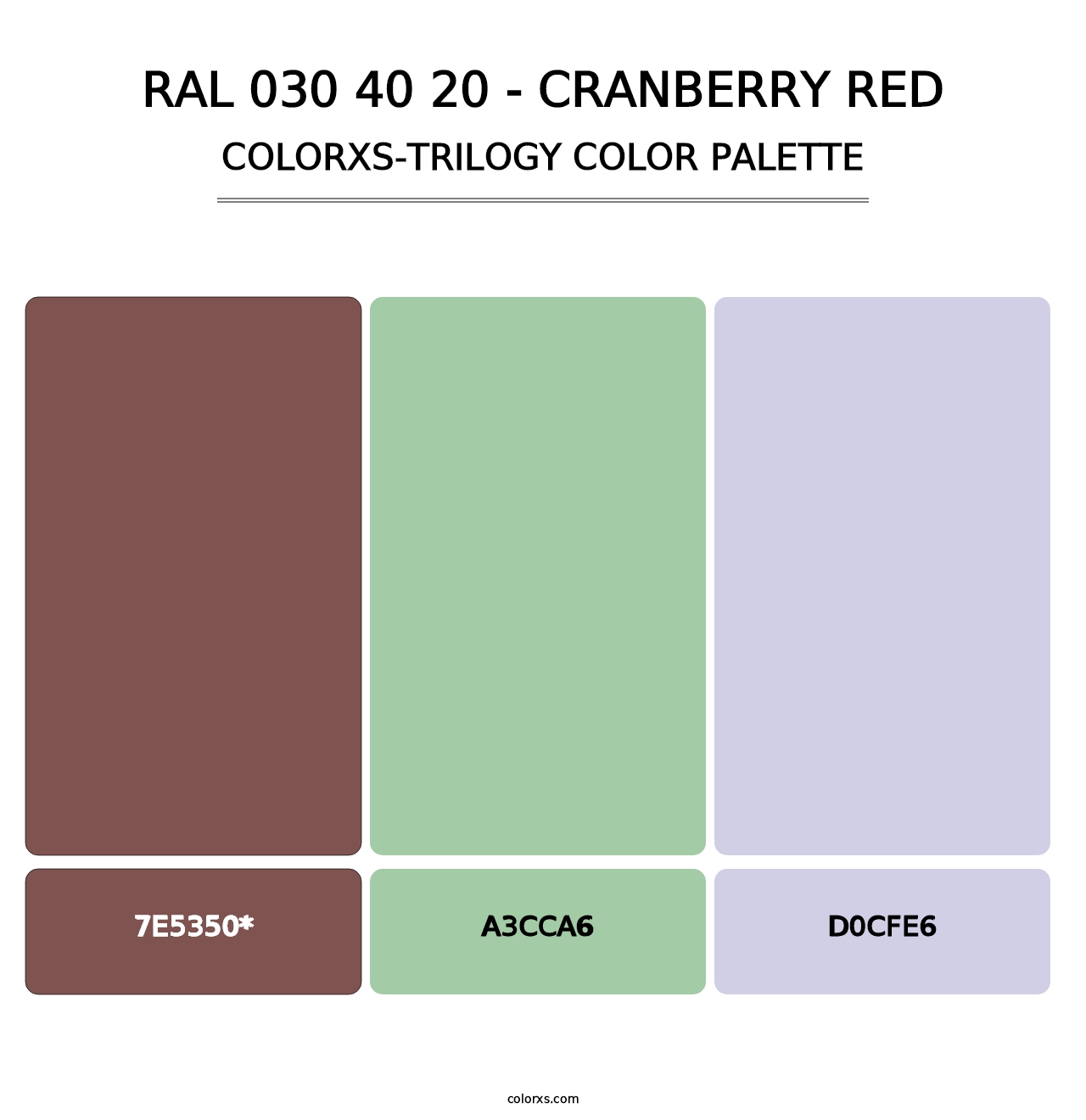 RAL 030 40 20 - Cranberry Red - Colorxs Trilogy Palette