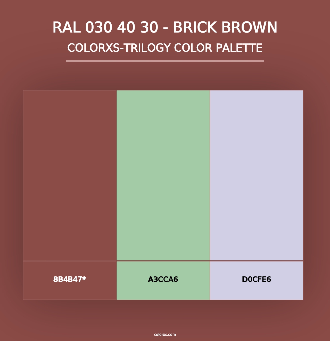 RAL 030 40 30 - Brick Brown - Colorxs Trilogy Palette