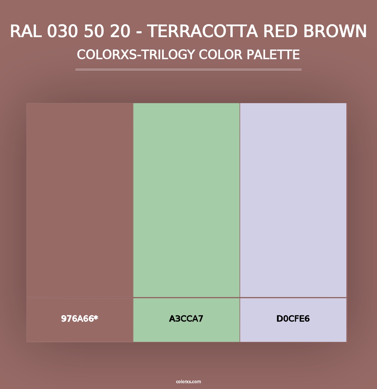 RAL 030 50 20 - Terracotta Red Brown - Colorxs Trilogy Palette