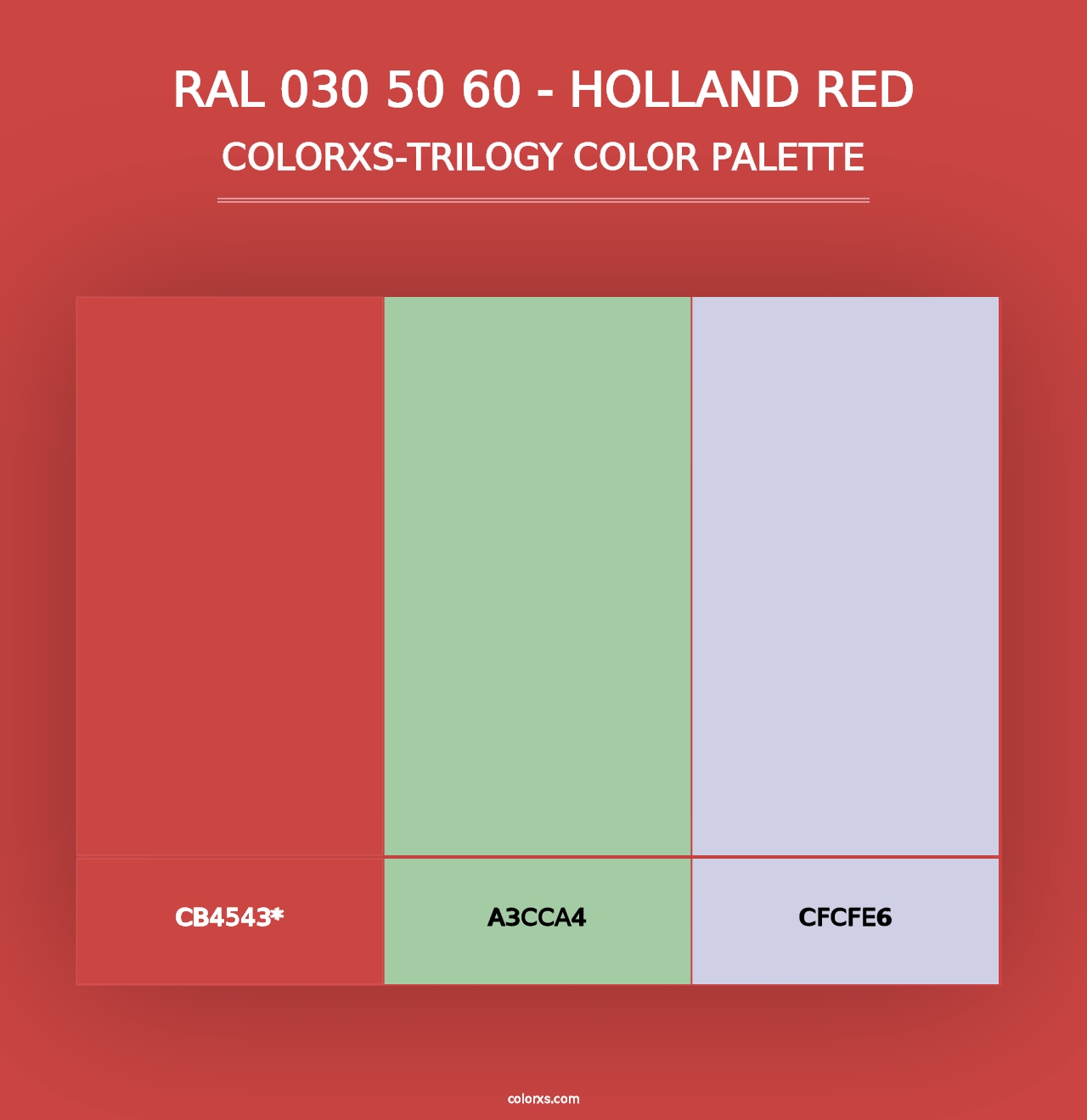 RAL 030 50 60 - Holland Red - Colorxs Trilogy Palette