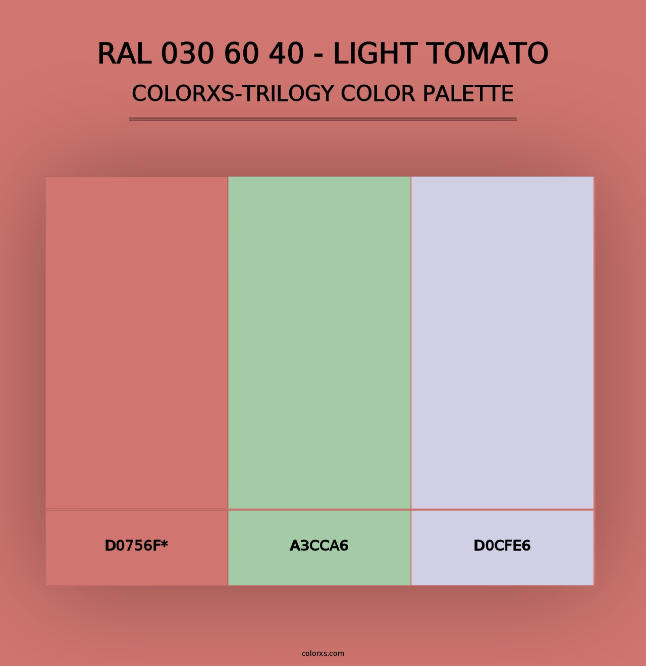 RAL 030 60 40 - Light Tomato - Colorxs Trilogy Palette