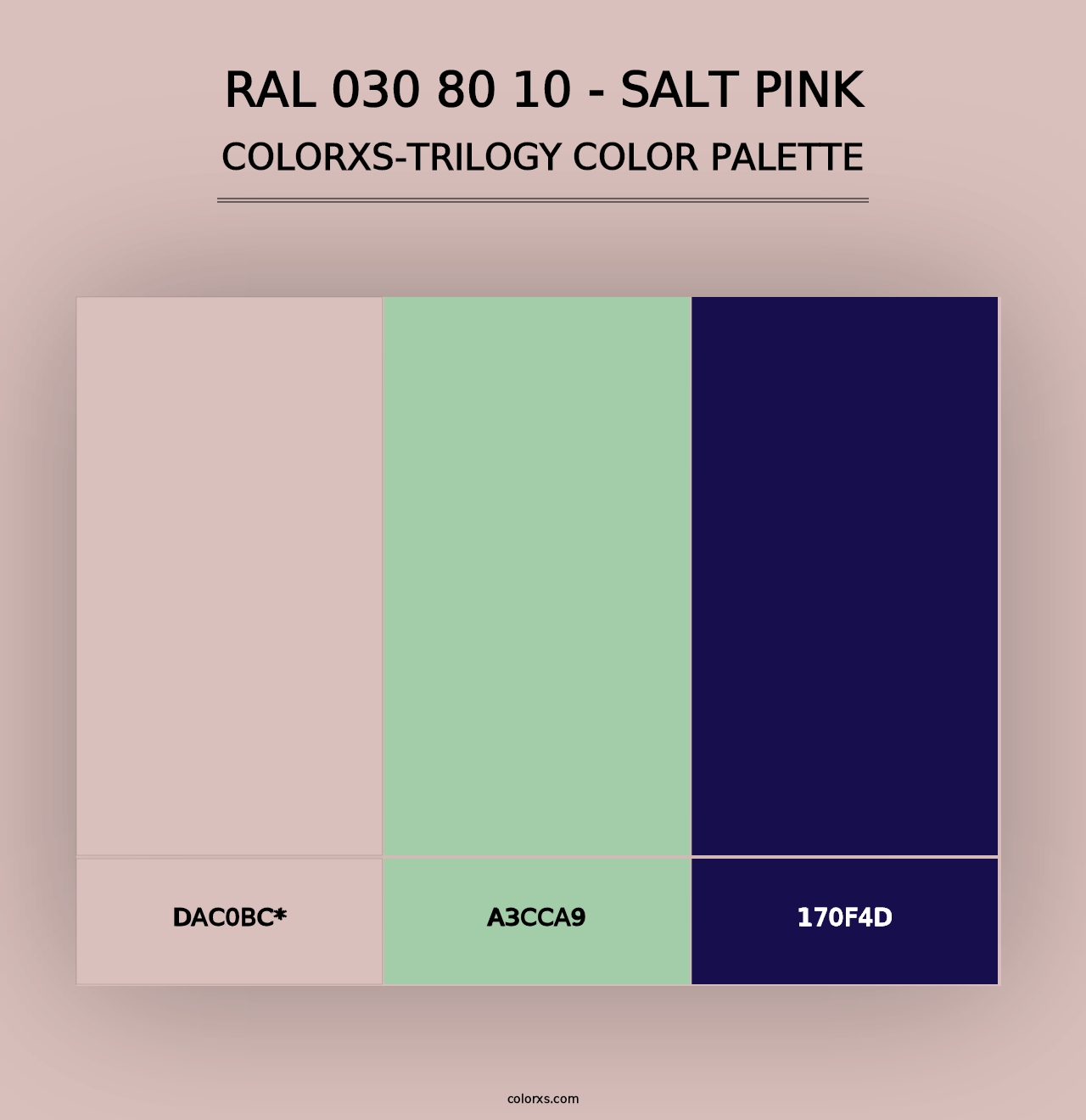 RAL 030 80 10 - Salt Pink - Colorxs Trilogy Palette