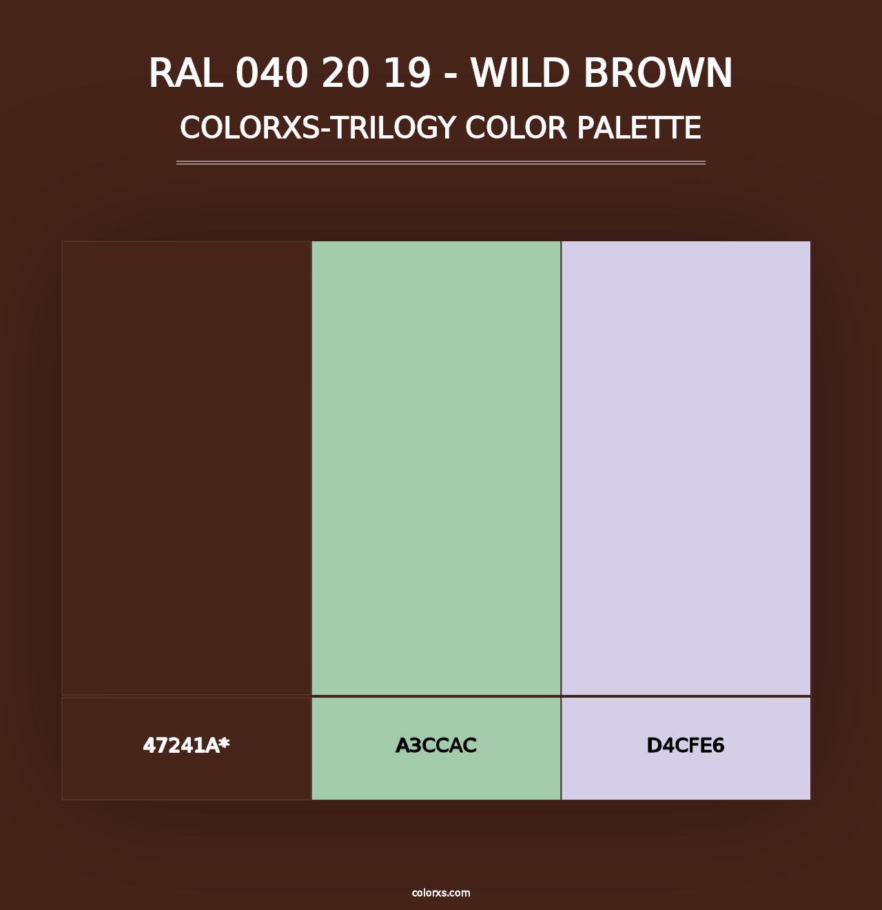 RAL 040 20 19 - Wild Brown - Colorxs Trilogy Palette