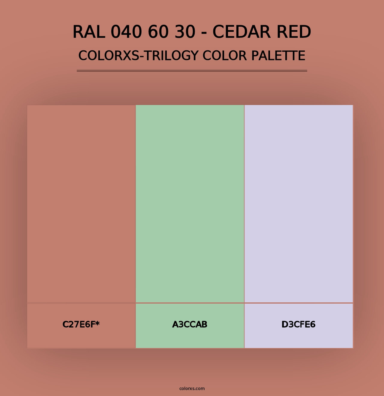 RAL 040 60 30 - Cedar Red - Colorxs Trilogy Palette