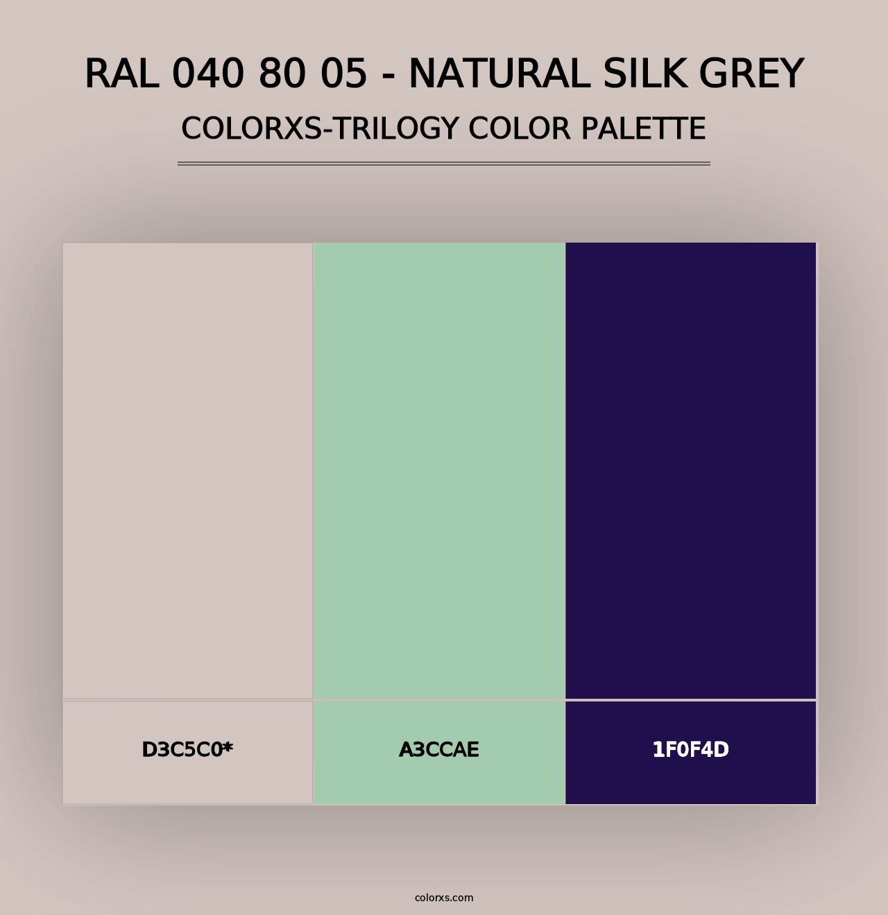 RAL 040 80 05 - Natural Silk Grey - Colorxs Trilogy Palette