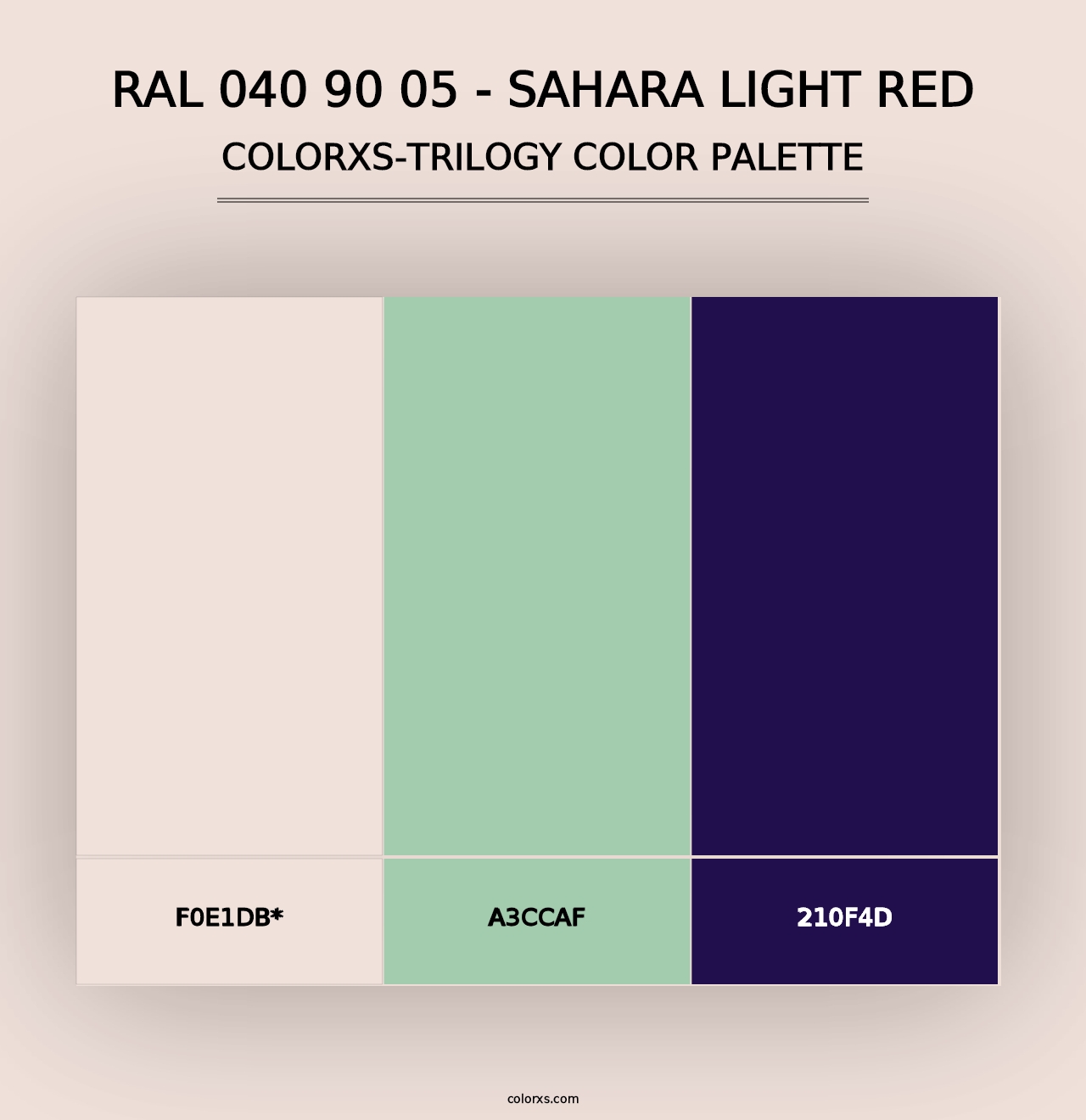 RAL 040 90 05 - Sahara Light Red - Colorxs Trilogy Palette