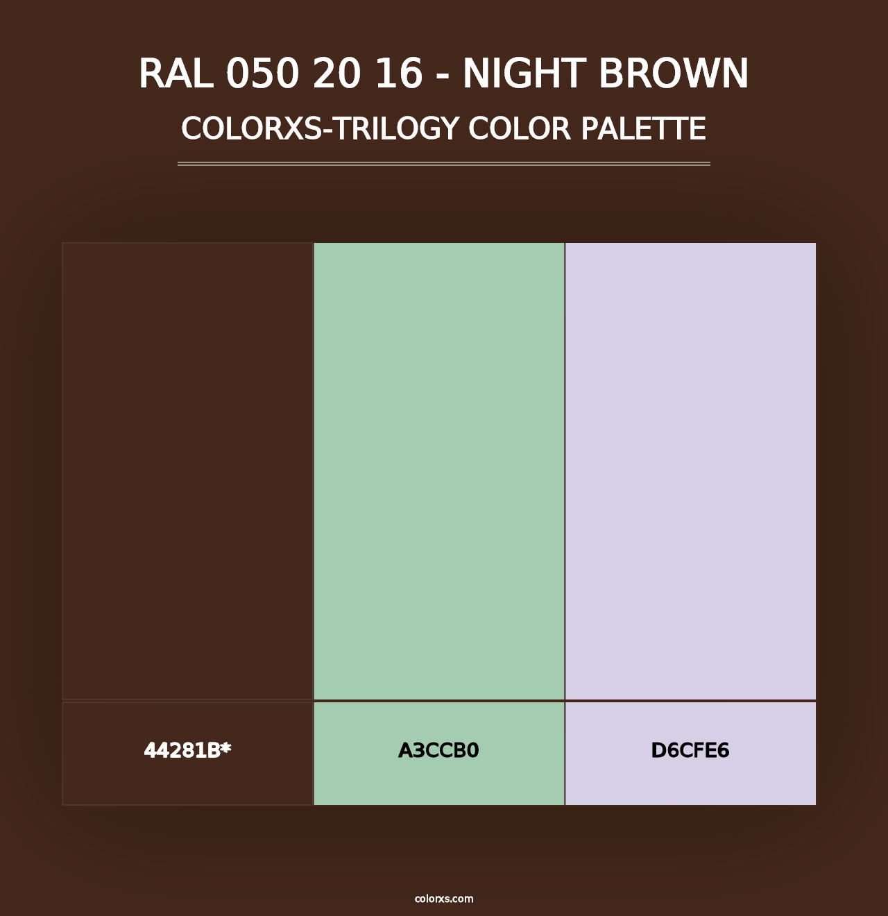 RAL 050 20 16 - Night Brown - Colorxs Trilogy Palette