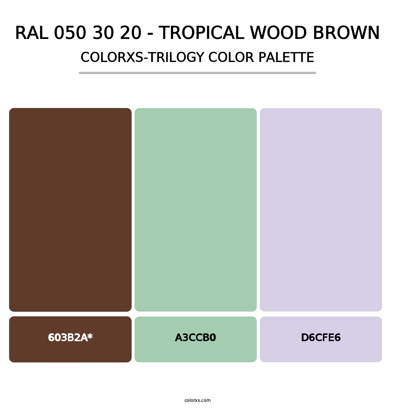 RAL 050 30 20 - Tropical Wood Brown - Colorxs Trilogy Palette