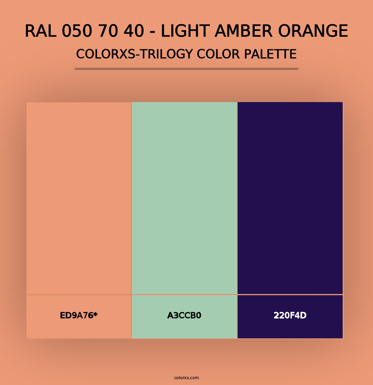 RAL 050 70 40 - Light Amber Orange - Colorxs Trilogy Palette