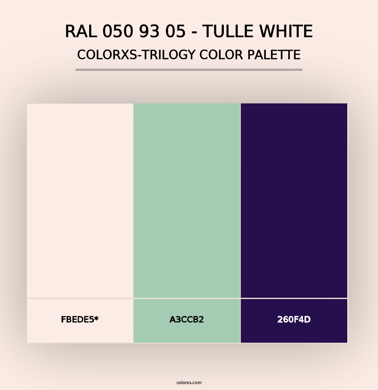 RAL 050 93 05 - Tulle White - Colorxs Trilogy Palette