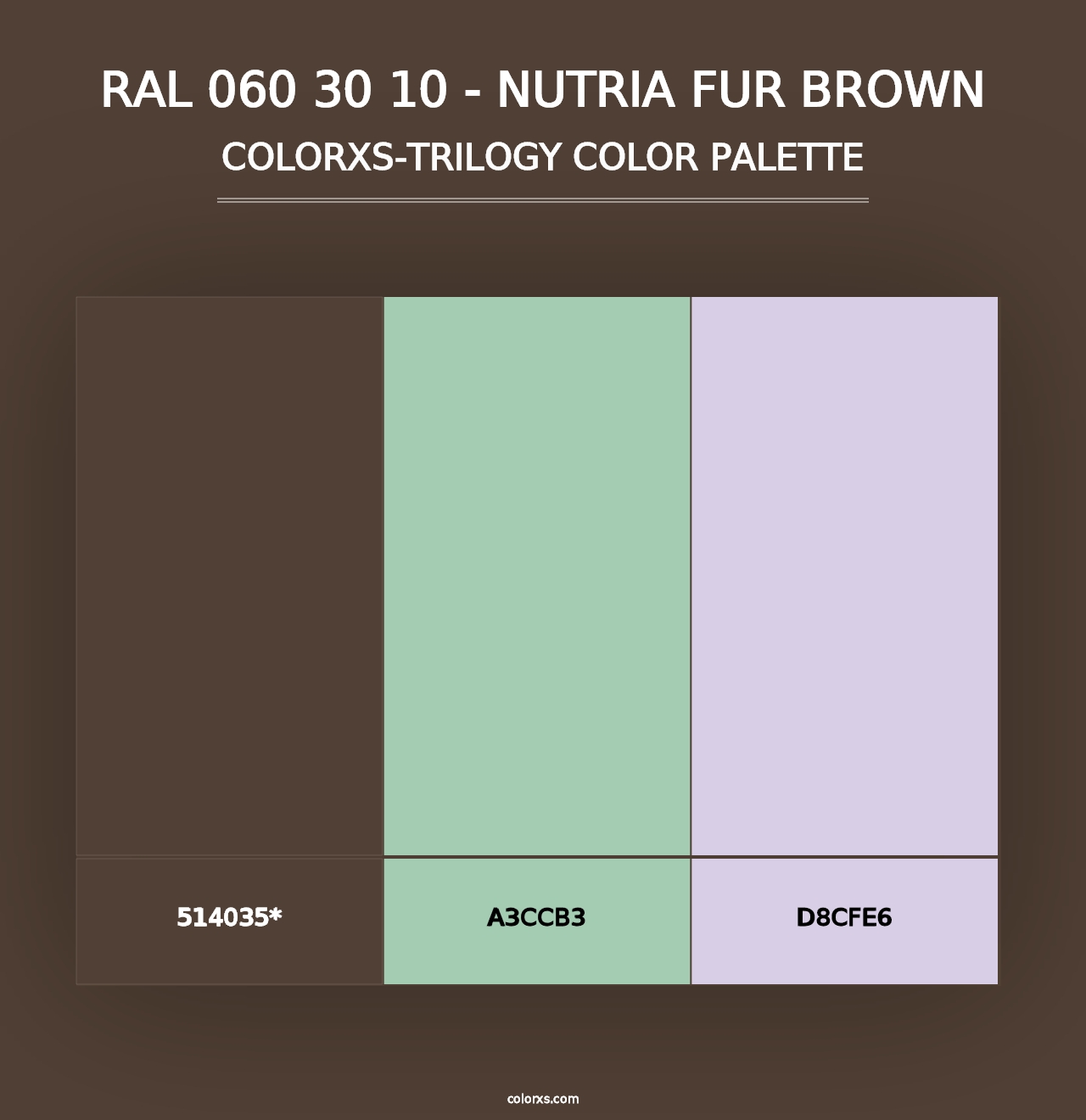 RAL 060 30 10 - Nutria Fur Brown - Colorxs Trilogy Palette