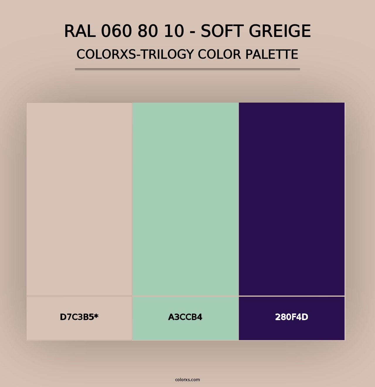 RAL 060 80 10 - Soft Greige - Colorxs Trilogy Palette