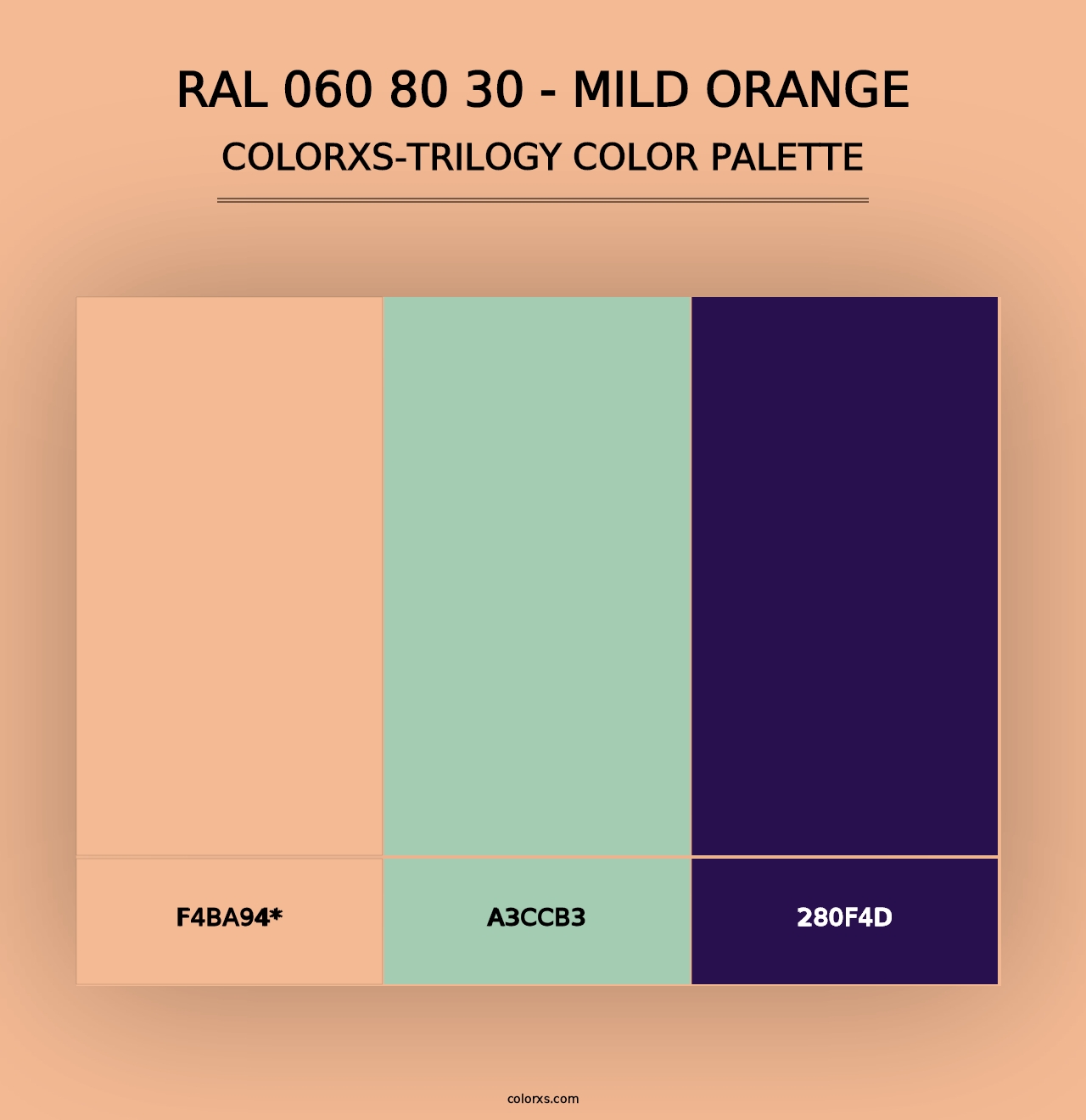 RAL 060 80 30 - Mild Orange - Colorxs Trilogy Palette