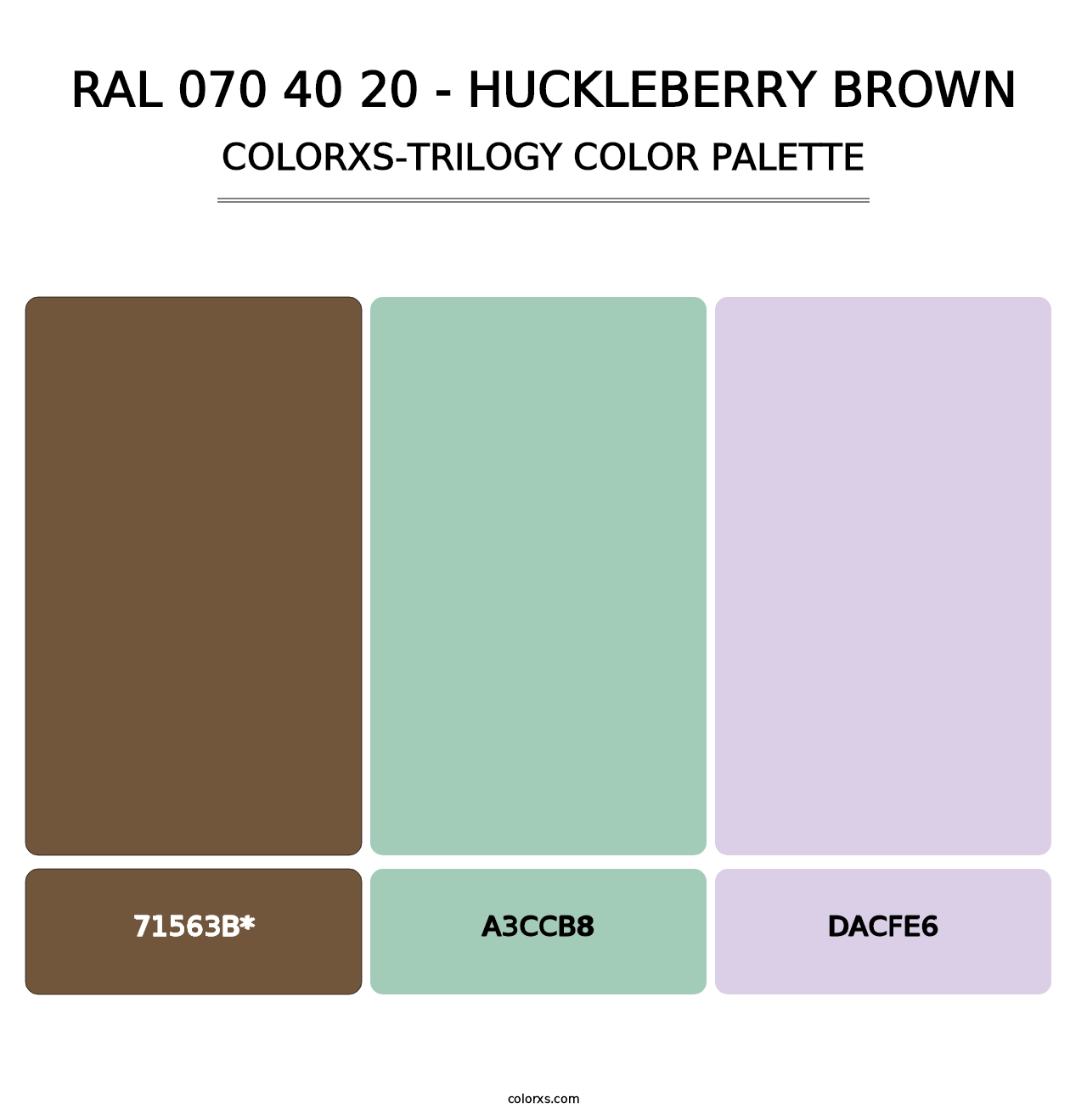 RAL 070 40 20 - Huckleberry Brown - Colorxs Trilogy Palette