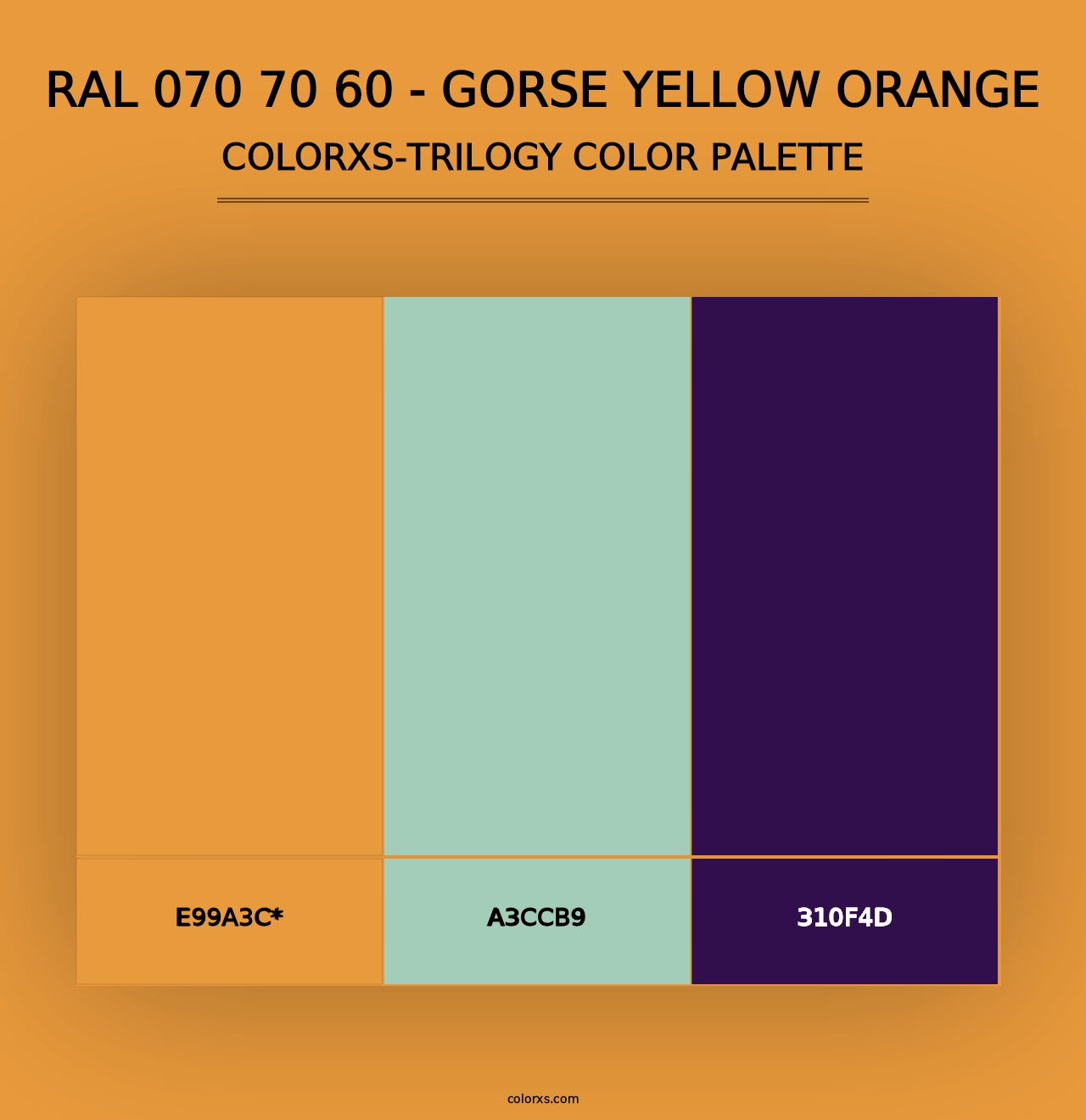 RAL 070 70 60 - Gorse Yellow Orange - Colorxs Trilogy Palette