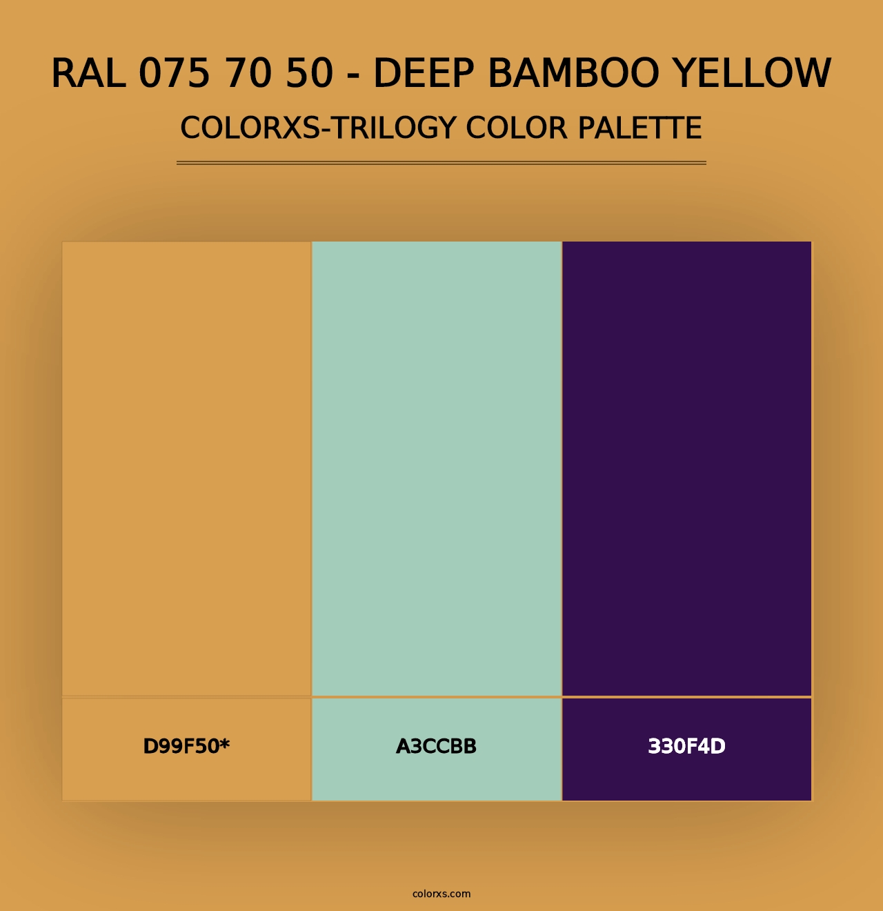 RAL 075 70 50 - Deep Bamboo Yellow - Colorxs Trilogy Palette