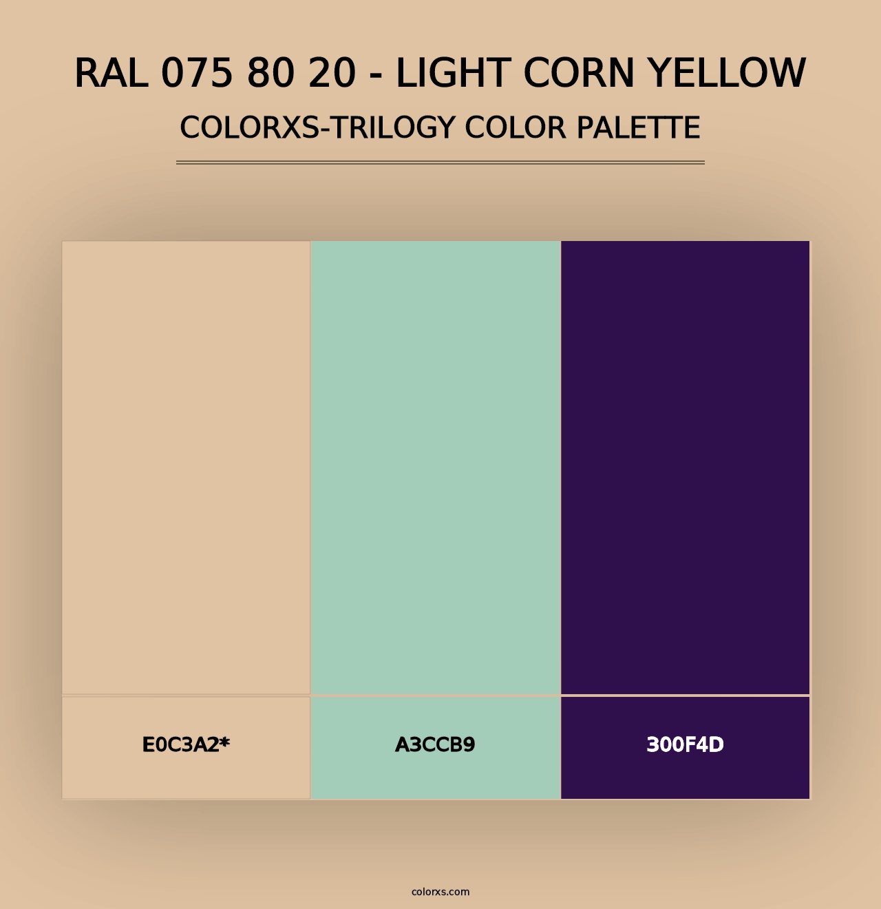 RAL 075 80 20 - Light Corn Yellow - Colorxs Trilogy Palette