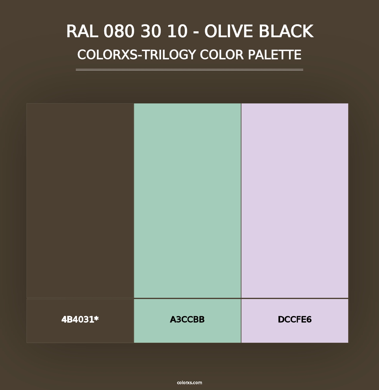 RAL 080 30 10 - Olive Black - Colorxs Trilogy Palette