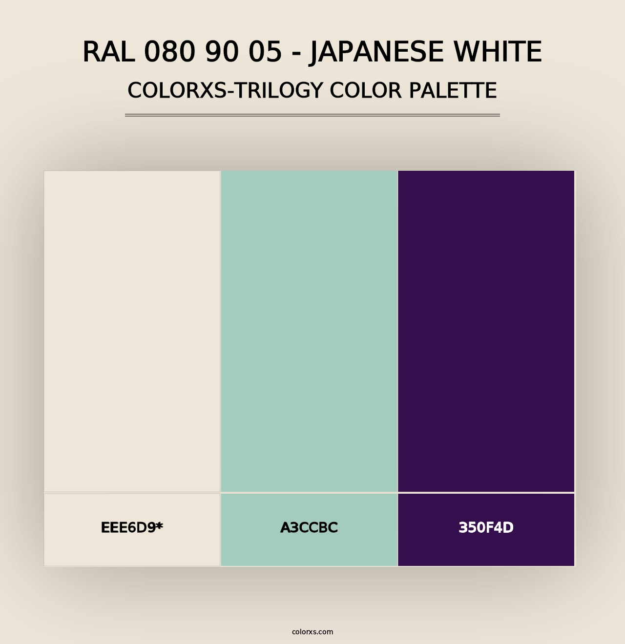 RAL 080 90 05 - Japanese White - Colorxs Trilogy Palette