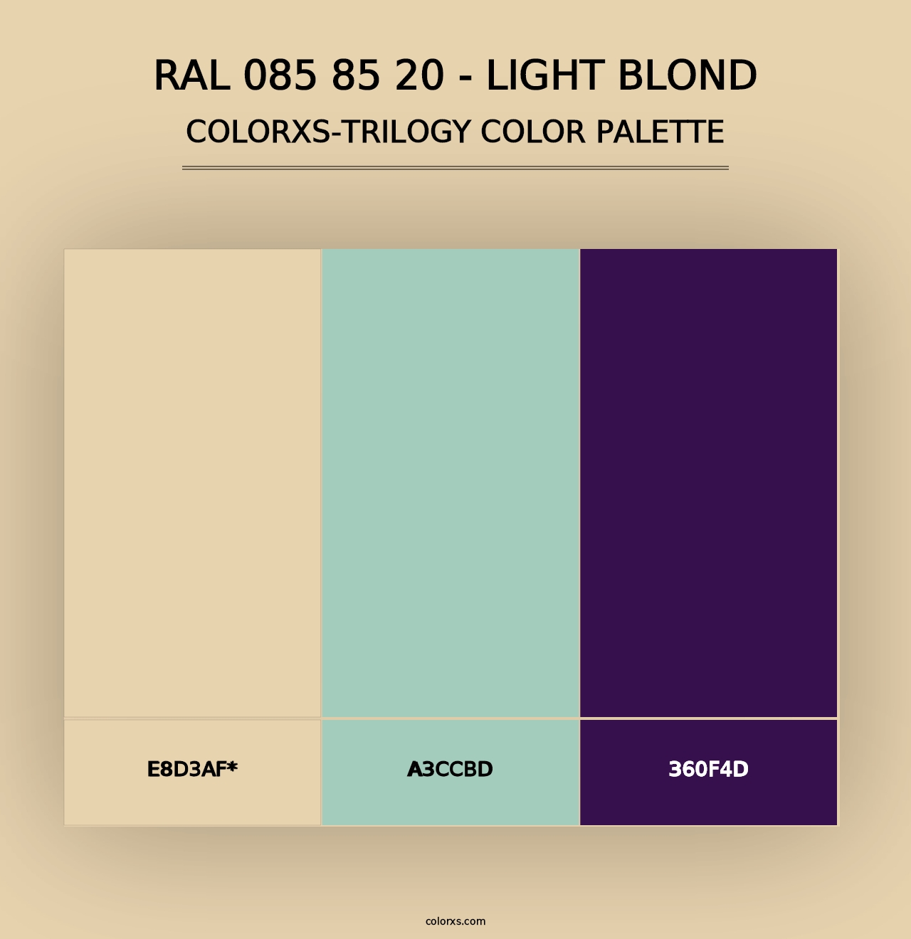 RAL 085 85 20 - Light Blond - Colorxs Trilogy Palette