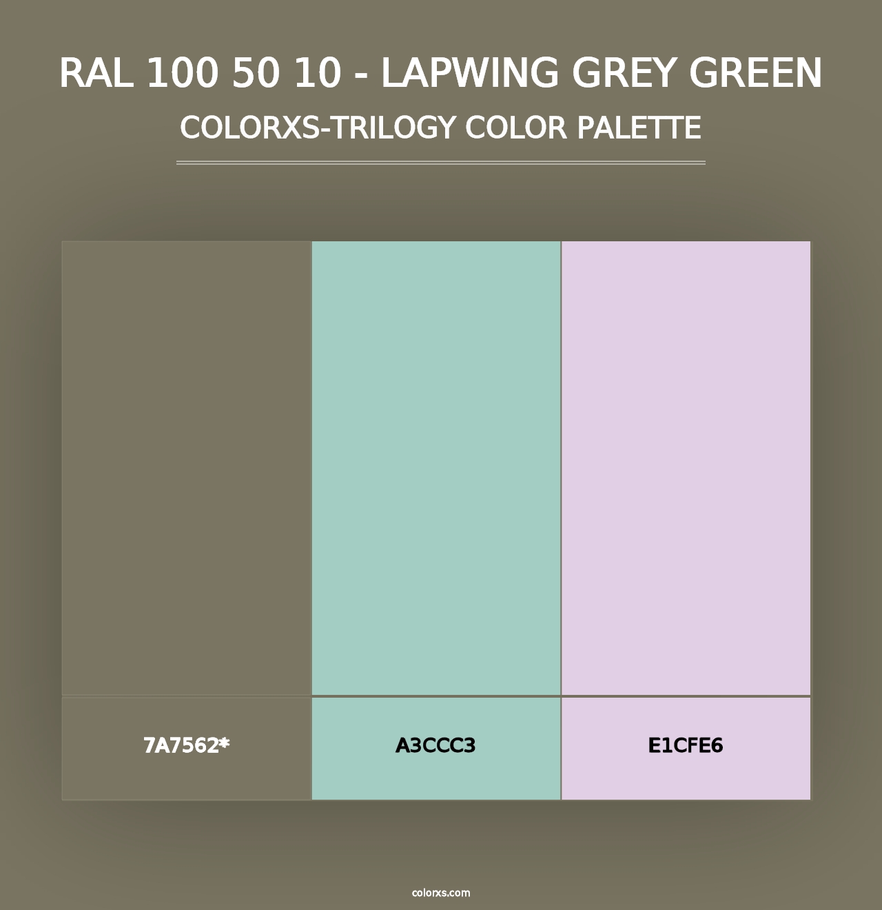 RAL 100 50 10 - Lapwing Grey Green - Colorxs Trilogy Palette