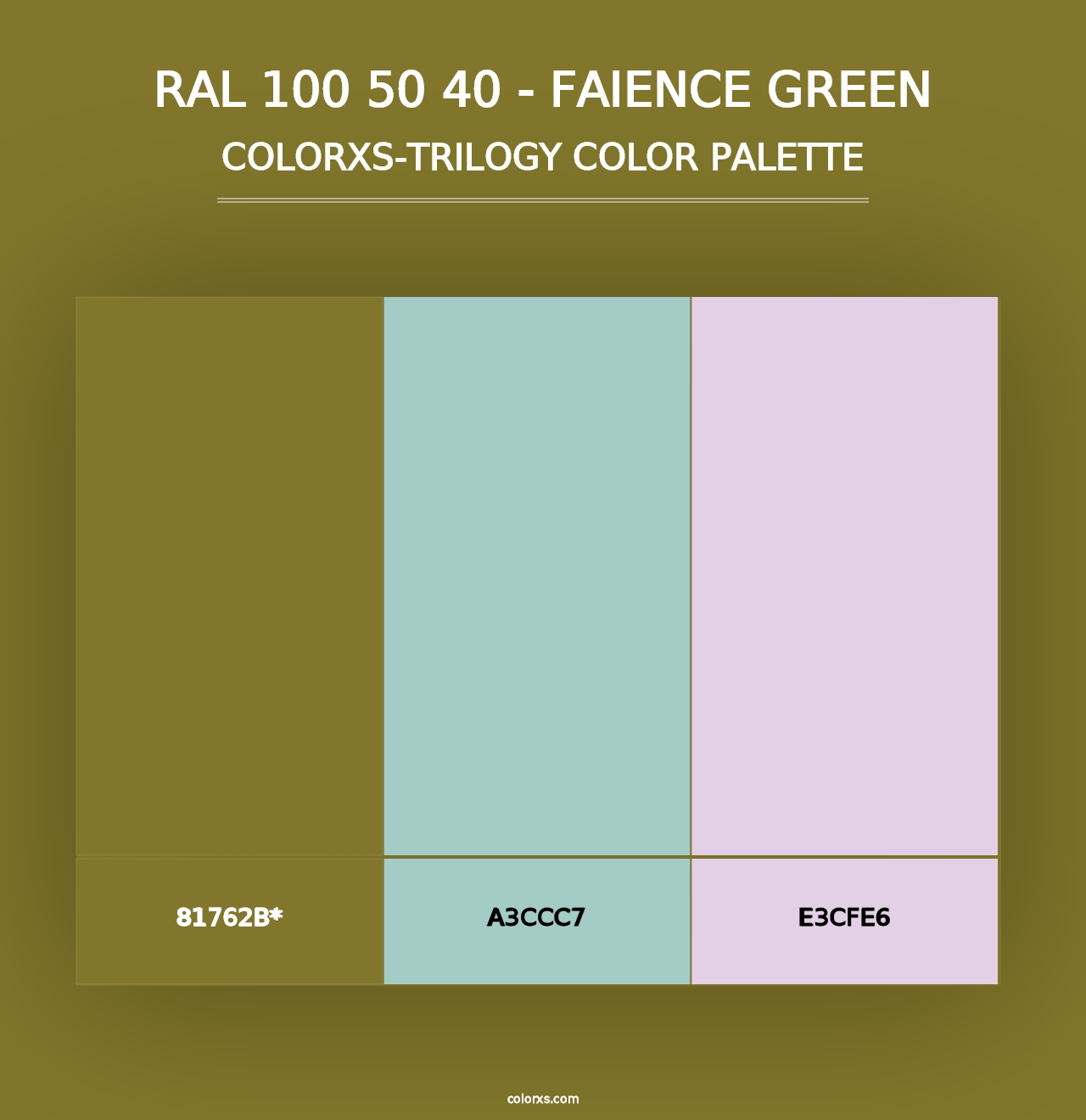 RAL 100 50 40 - Faience Green - Colorxs Trilogy Palette