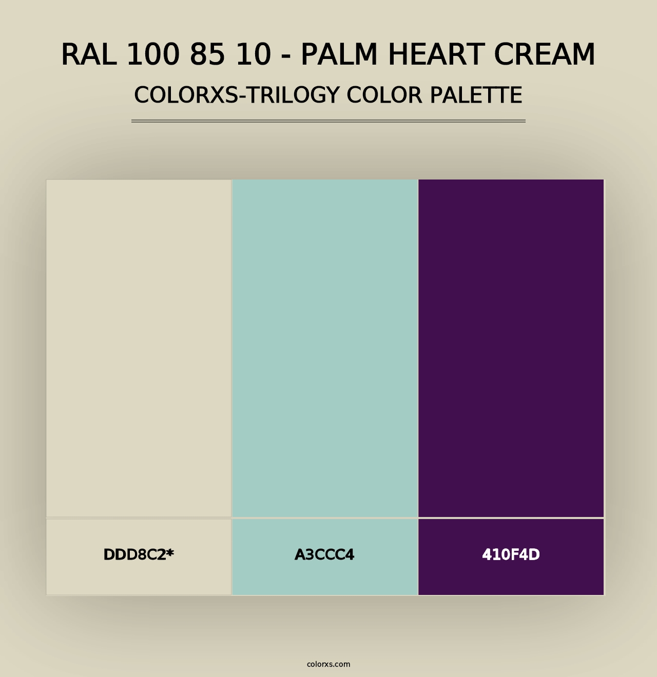 RAL 100 85 10 - Palm Heart Cream - Colorxs Trilogy Palette