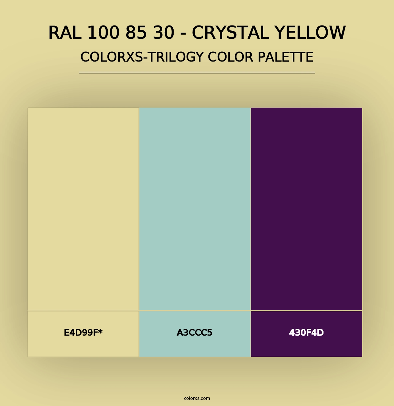 RAL 100 85 30 - Crystal Yellow - Colorxs Trilogy Palette