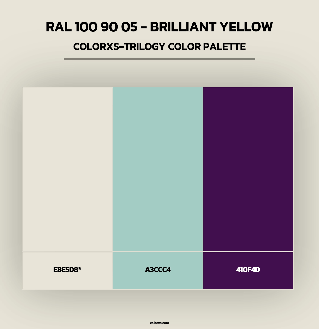 RAL 100 90 05 - Brilliant Yellow - Colorxs Trilogy Palette