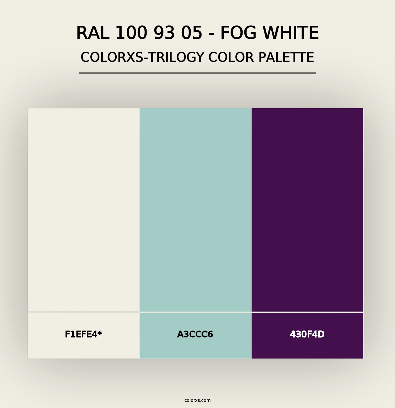 RAL 100 93 05 - Fog White - Colorxs Trilogy Palette