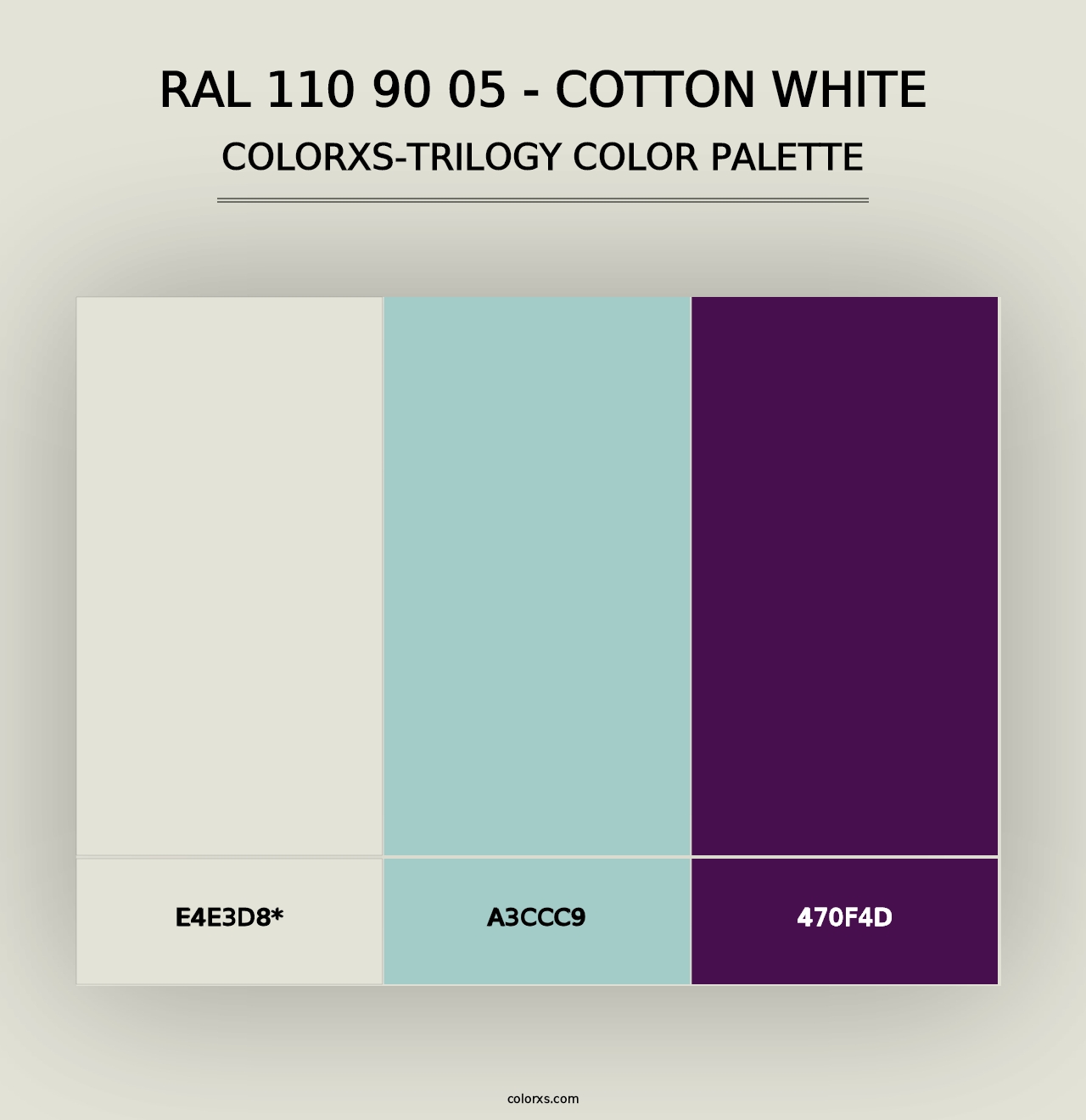 RAL 110 90 05 - Cotton White - Colorxs Trilogy Palette