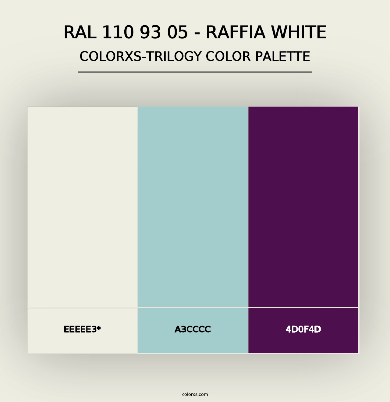 RAL 110 93 05 - Raffia White - Colorxs Trilogy Palette