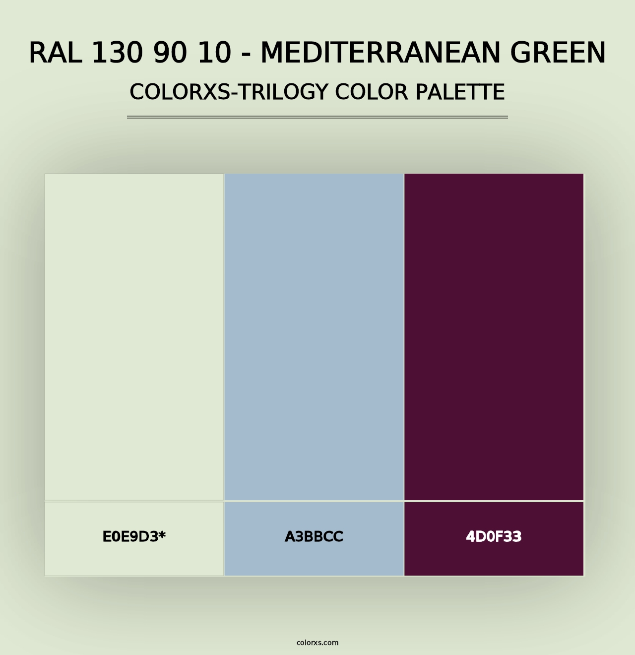 RAL 130 90 10 - Mediterranean Green - Colorxs Trilogy Palette