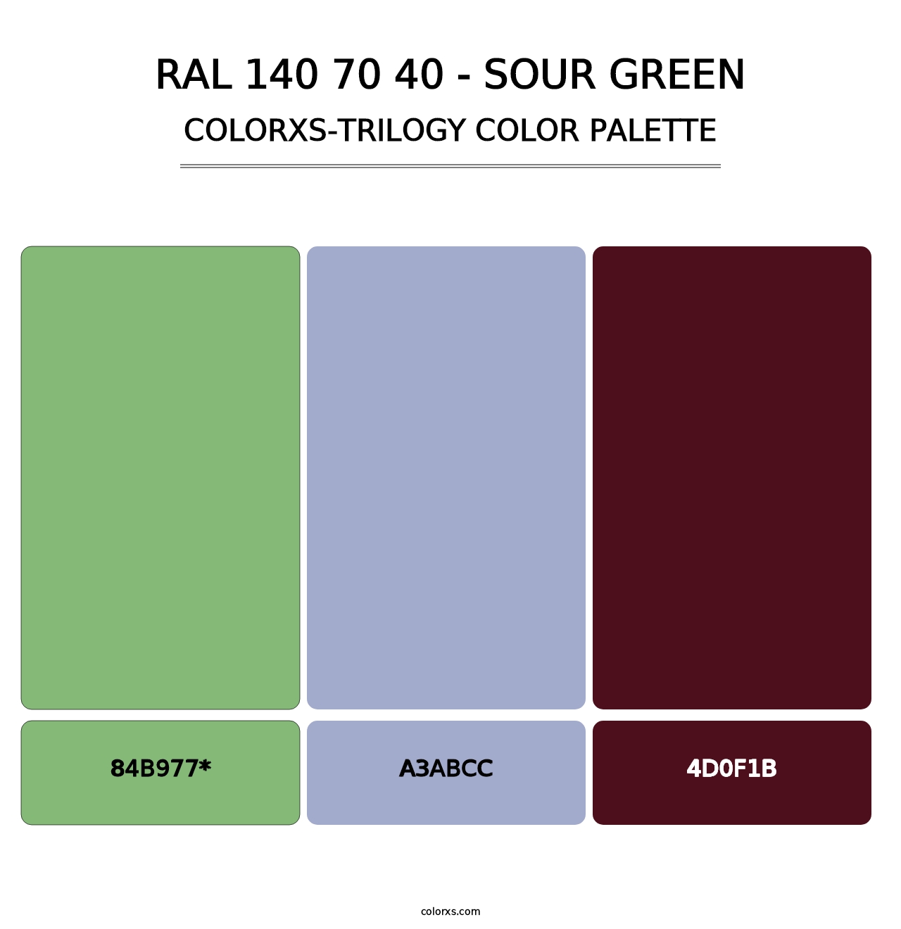 RAL 140 70 40 - Sour Green - Colorxs Trilogy Palette