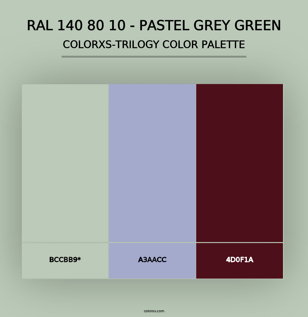 RAL 140 80 10 - Pastel Grey Green - Colorxs Trilogy Palette