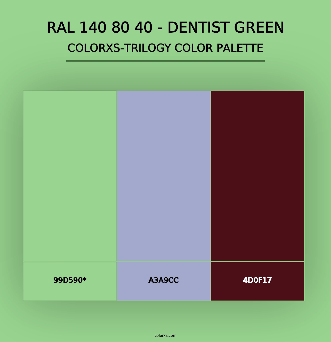 RAL 140 80 40 - Dentist Green - Colorxs Trilogy Palette