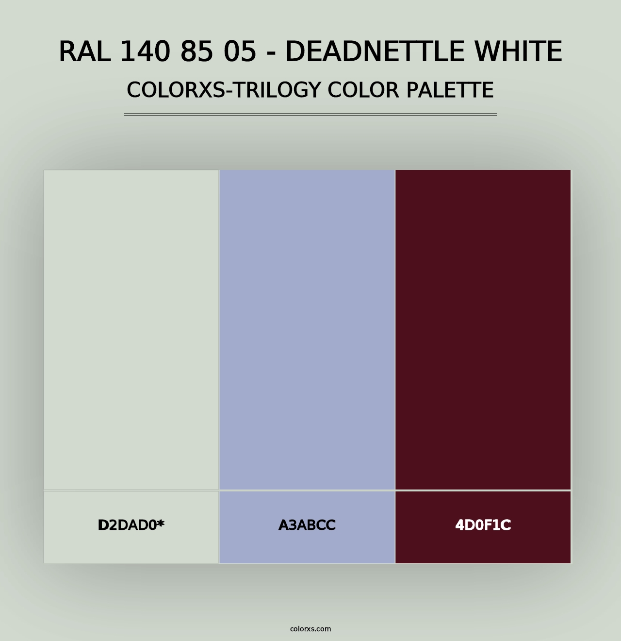 RAL 140 85 05 - Deadnettle White - Colorxs Trilogy Palette