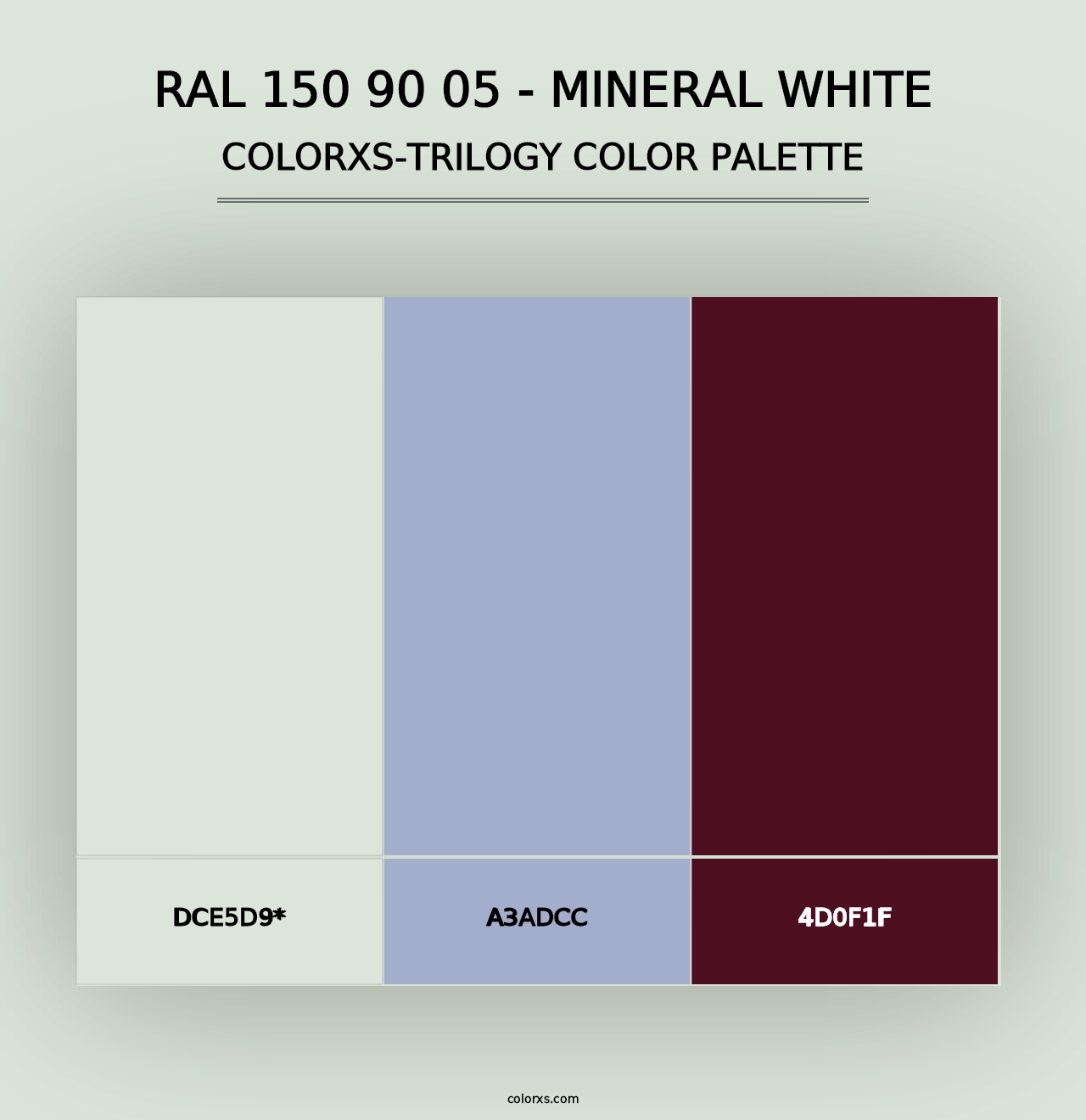 RAL 150 90 05 - Mineral White - Colorxs Trilogy Palette