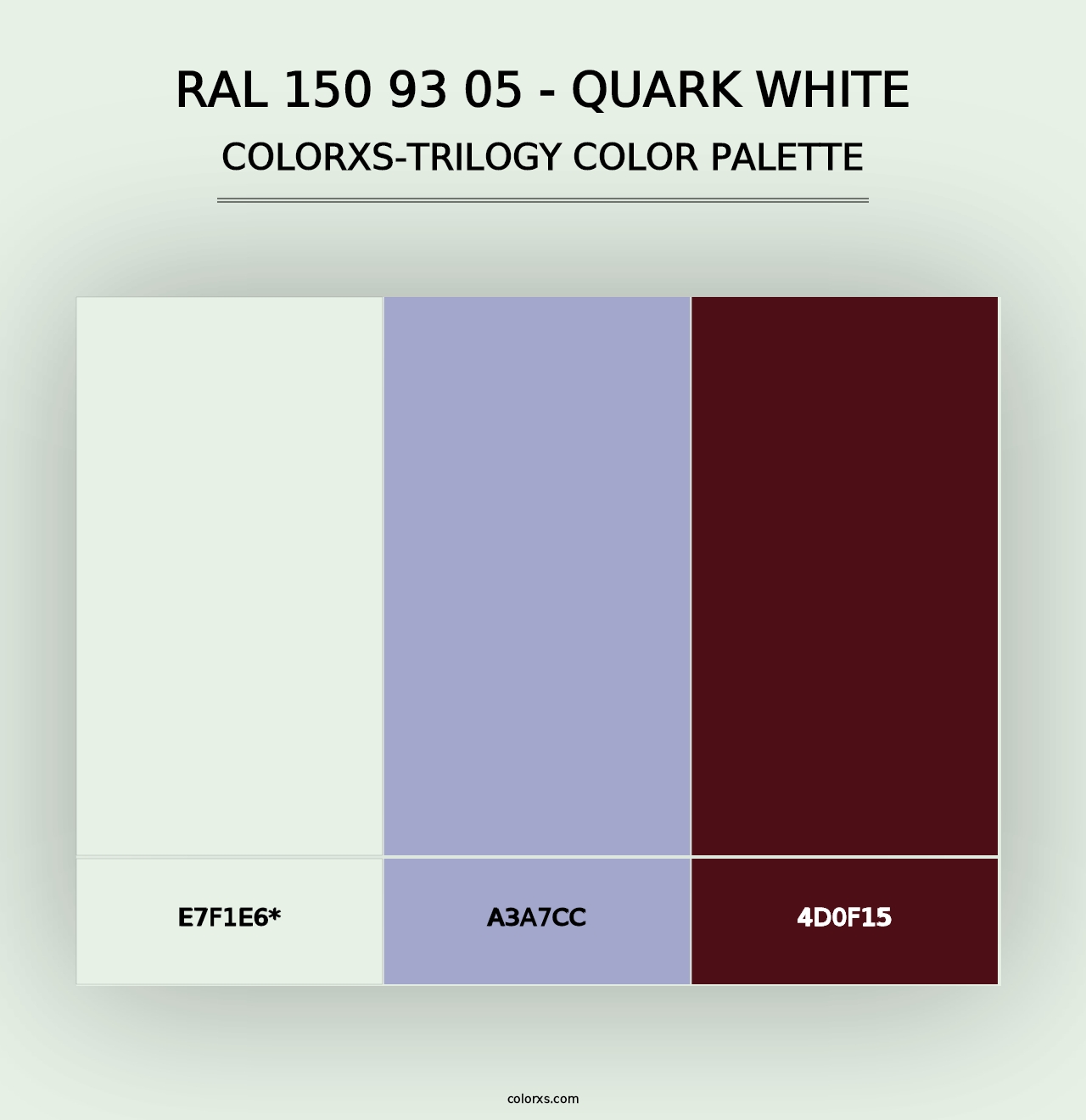 RAL 150 93 05 - Quark White - Colorxs Trilogy Palette