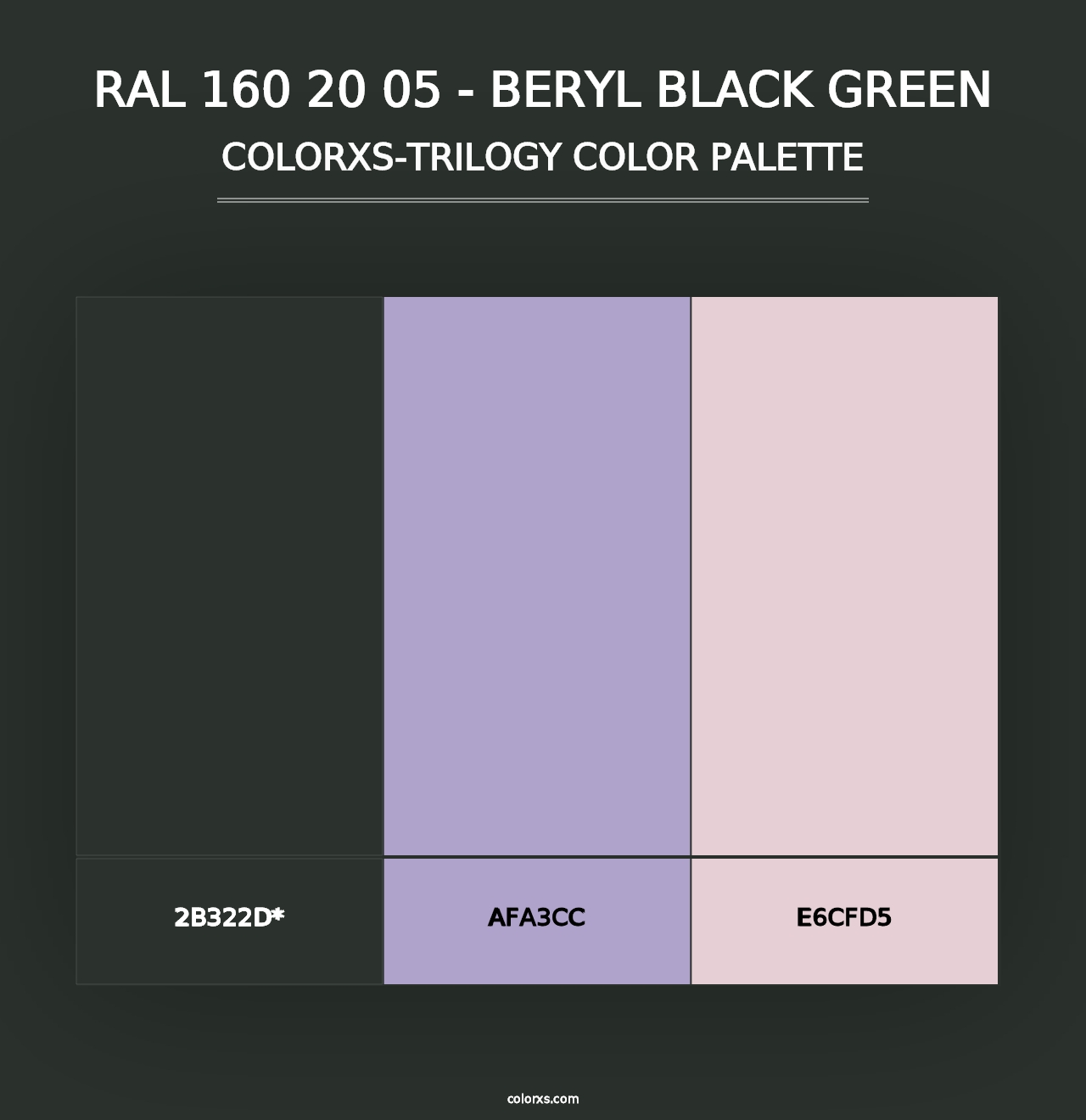 RAL 160 20 05 - Beryl Black Green - Colorxs Trilogy Palette