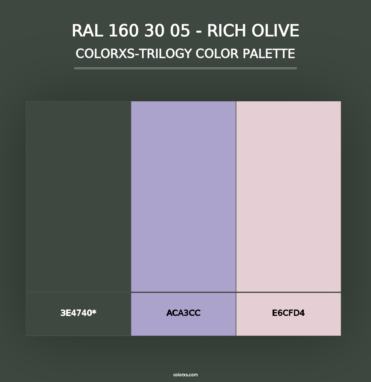 RAL 160 30 05 - Rich Olive - Colorxs Trilogy Palette