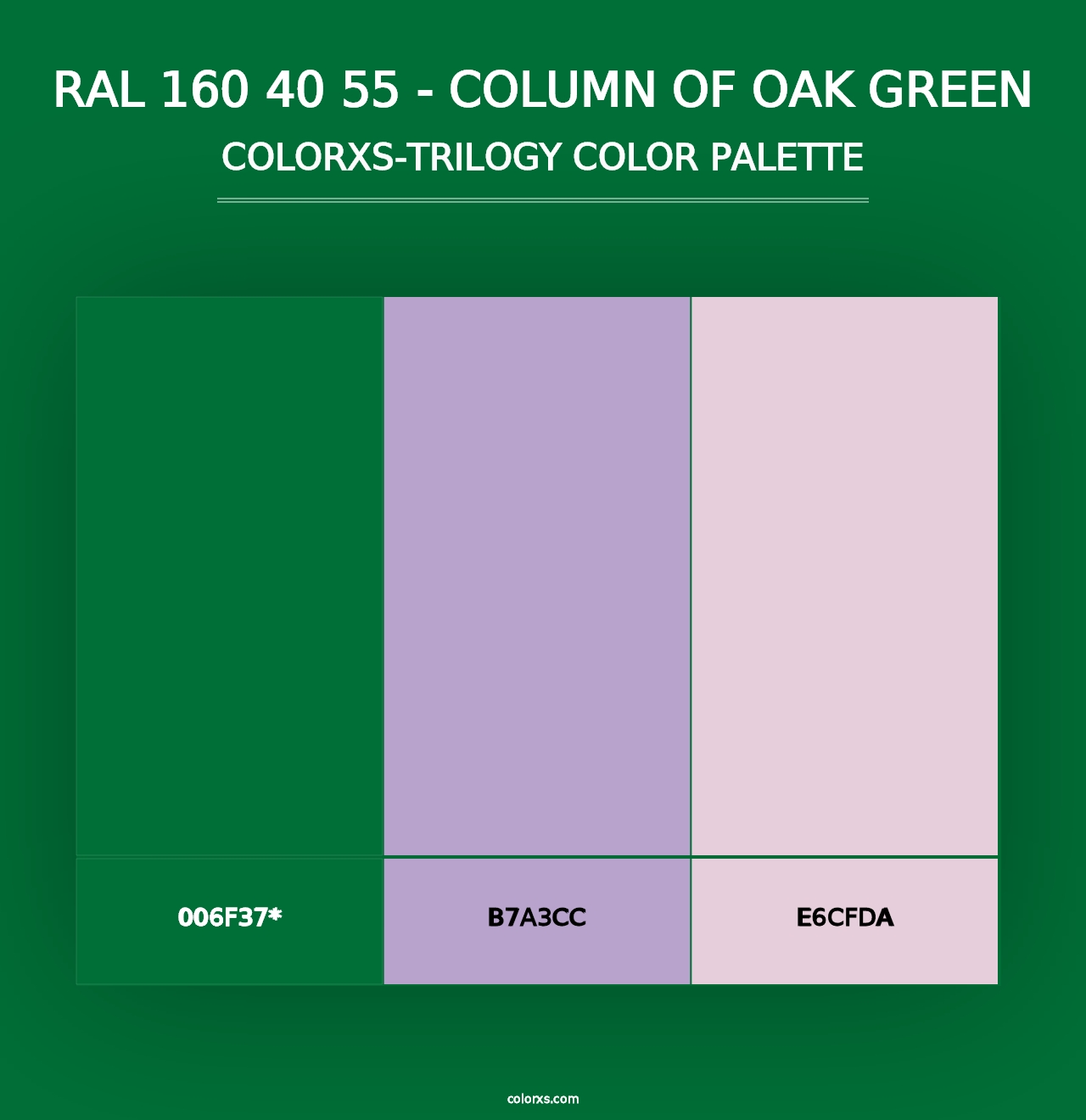 RAL 160 40 55 - Column Of Oak Green - Colorxs Trilogy Palette