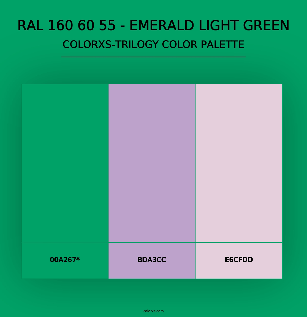 RAL 160 60 55 - Emerald Light Green - Colorxs Trilogy Palette