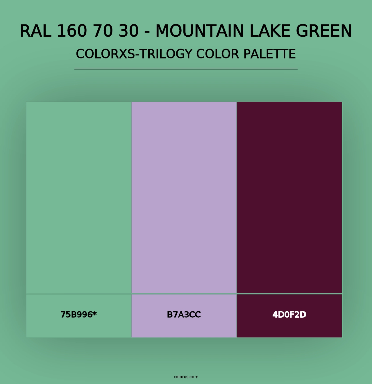 RAL 160 70 30 - Mountain Lake Green - Colorxs Trilogy Palette