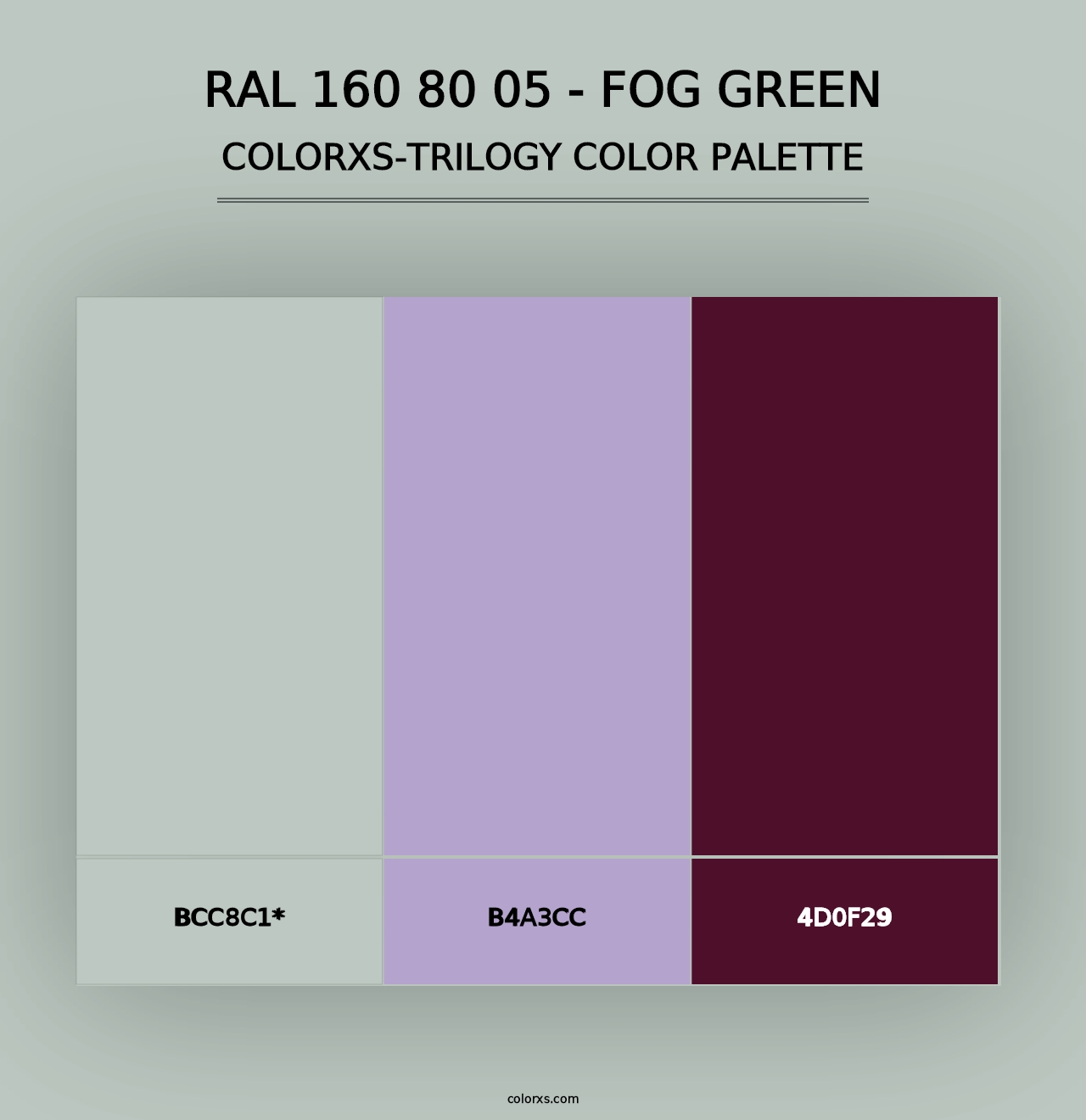 RAL 160 80 05 - Fog Green - Colorxs Trilogy Palette